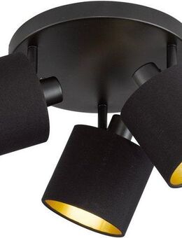 Reality Leuchten Deckenstrahler Tommy, ohne Leuchtmittel, 3-flammig (E14) in schwarz-gold Optik, Spots einzeln schwenkbar