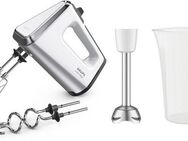 Krups Handmixer 3, Mix 9000, 750 W, inkl. Schneebesen, Knethaken, Pürierstab-Aufsatz, Messbecher, GN9121