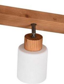 Reality Leuchten Deckenstrahler Assam, ohne Leuchtmittel, warmweiß - kaltweiß, Spot 3-flg. Naturholz, exkl 3xE14 max 25W, Glasschirm weiß schwenkbar