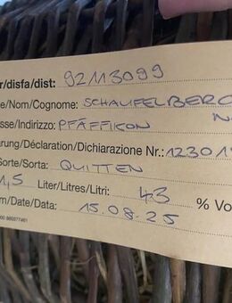 Quitten-Schnaps - Pfäffikon ZH