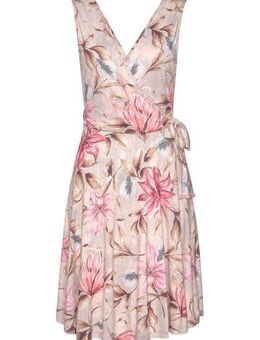 s.Oliver Druckkleid mit Bindeschleife seitlich, bequemes Wickelkleid, Sommerkleid