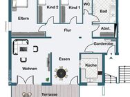 Geräumige Erdgeschoss Wohnung mit Terrasse und Garten in ruhiger Wohnlage - Oggelshausen