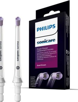 Philips Sonicare Mundduschen-Ersatzdüse F3 Quad Stream Aufsteckdüse HX3062/00, weiche Führung, kompatibel mit jeder Philips Sonicare Powerflosser