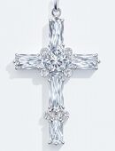 Großes Kreuz mit Zirkonia 925er Sterlingsilber Kette 835er Silbe, in 44627