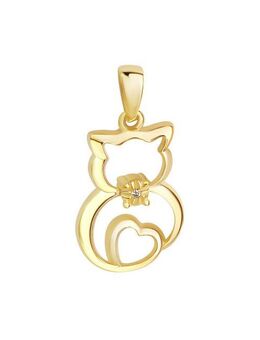 Vivance Kettenanhänger 925/- Sterling Silber vergoldet Katze Zirkonia