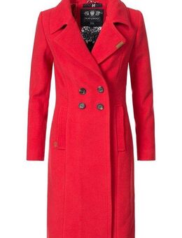 Navahoo Wintermantel Wooly edler Damen Trenchcoat in Wollmantel-Optik