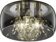TRIO Leuchten Deckenleuchte Crystel, ohne Leuchtmittel, warmweiß - kaltweiß, Elegante Deckenlampe mit Glasschirm Ø 34cm, exkl 3xE14 Leuchtmittel