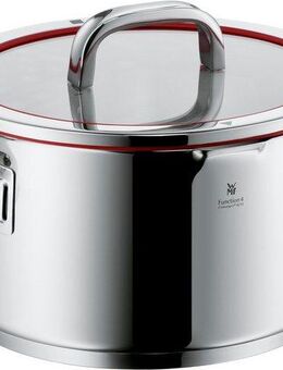 WMF Fleischtopf Function 4, Cromargan® Edelstahl Rostfrei 18/10 (2-tlg), wärmereduzierende Griffe, mit 4 Abgießfunktionen, Innenskalierung