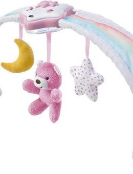 Chicco Spielbogen Regenbogen-Spielbogen für Kinderbett 2 In 1, mit Licht und Melodien, Pink