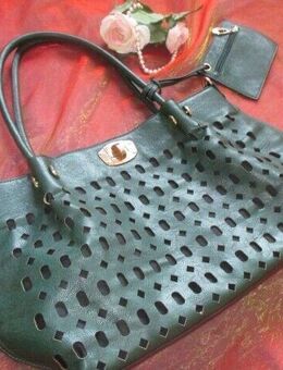 NEU * Cut out * Umhänge * Henkel * College * School * Bag * Universität * Schul * TASCHE mit passendem GELDBEUTEL * wald- grün * - Riedlingen
