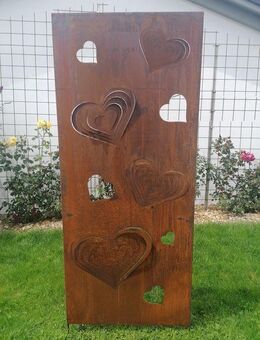 Sichtschutzwand Herz 3D 175 cm Höhe Edelrost - Kraftisried