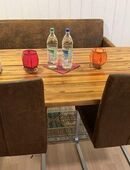 Toller Holztisch mit 2 Stühlen und Sitzbank in 80993