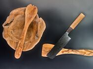 Damast - Nakirimesser | Damastmesser | Küchenmesser | Handgefertigt - rasiermesserscharf | Olivenholz - Griff - Sinsheim