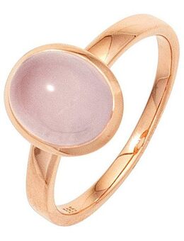 JOBO Goldring, 585 Roségold mit Rosenquarz