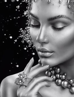 Silver Face, Fotodruck 20x30 cm glänzend, Schönheit Luxus Eleganz, Design&Stil - Celle