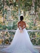 2in1 Brautkleid/ Hochzeitskleid, kurz und lang, weiß transparent, Größe 36 in 73230