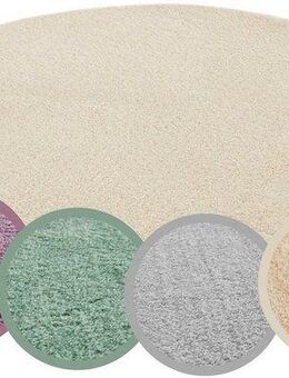 Andiamo Teppich Arezzo, rund, Höhe: 16 mm, Uni Farben, weicher Flor, waschbar, ideal im Wohnzimmer & Schlafzimmer
