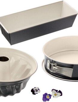 Dr. Oetker Backform Back-Trend, (Set 3-tlg), (je 1 Gugelhupfform, Springform, Kastenform), Stahlblech