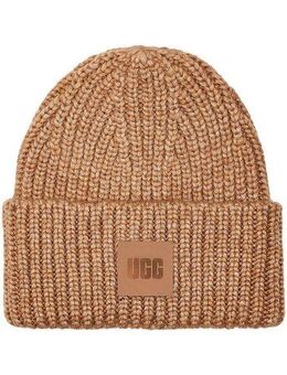 UGG Beanie W CHUNKY RIB BEANIE Wintermütze, Strickmütze mit Logobadge