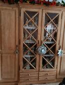 Vitrine Wohnwand 4-türig mit 4Schubladen Pine in 46514