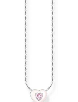 THOMAS SABO Kette mit Anhänger Herz mit pinkem Stein, KE2184-041-9-L45V, mit Zirkonia (synth)