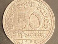 50 Pfennig Münze von 1922 "E" Weimarer Republik Kursmünze - Münster (Hessen)