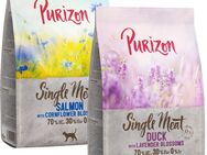 Probiermix Purizon 2 x 400 g - Single Meat Mix Ente mit Lavenderblüten + Lachs mit Kornblumenblüten