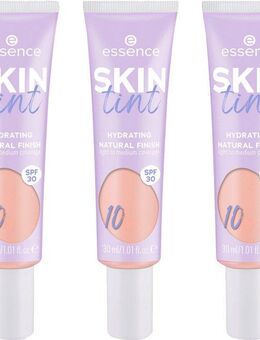 Essence Foundation SKIN tint, 3er Pack, mit veganen Inhaltsstoffen