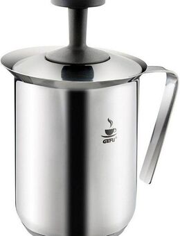 GEFU Milchaufschäumer RICCARDO, doppelter Siebeinsatz, ohne Strom, Edelstahl