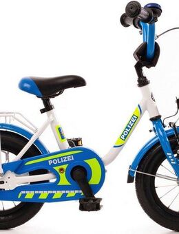 Bachtenkirch Kinderfahrrad 12" Kinderfahrrad "POLIZEI" kristall-weiß/blau/neon, 1 Gang, ohne Schaltung