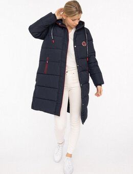 Zwillingsherz Steppmantel "Anker Liebe" martimen Details, mit Kapuze und Taschen