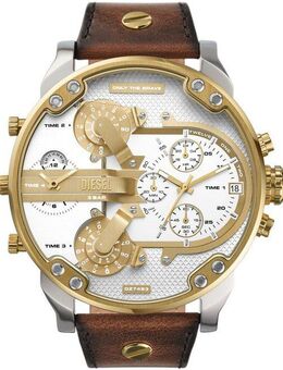 Diesel Chronograph MR. DADDY 2.0 DZ7483, Armbanduhr, Herrenuhr, Lederarmband, analog, Tag, Stoppfunktion