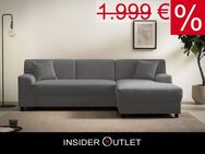 Ecksofa 241x146cm Cord Grau Schlaffunktion Federkern - Köln