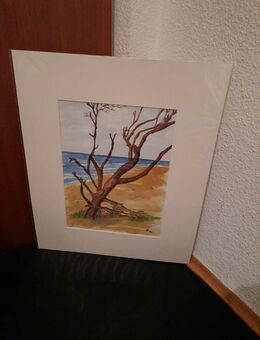 Gemälde, Baum am Strand Unikat, neu noch eingepackt. 30cm breit 39cm hoch - Essen