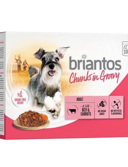 Sparpaket Briantos Chunks in Gravy 48 x 100 g - Rind & Karotten