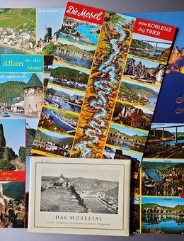 Alte und neue Ansichten von der Mosel - Andenkenpostkarten und altes Leporello/Souveniermappe - Niederfischbach