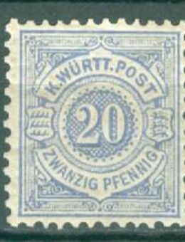 Deutsche Staaten Württemberg Nr. 47 postfrisch mit Falz - Porta Westfalica Zentrum
