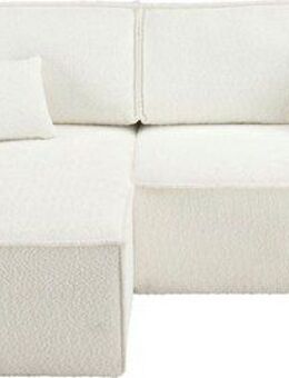 andas Ecksofa Finnley Schlafsofa 267 cm in Bouclé, Struktur fein u. Cord, L-Form, Schlaffunktion m. Bettkasten (136/210 cm), Bouclé, Struktur und Cord