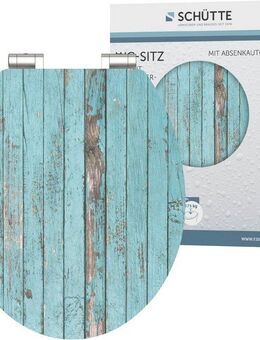 Schütte WC-Sitz Blue Wood, High Gloss mit MDF Holzkern, mit Absenkautomatik