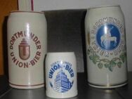 Dortmunder Union Bier Bauereigebäude Bierkrug Blau DUB 1950 1960 Steingut - Bottrop