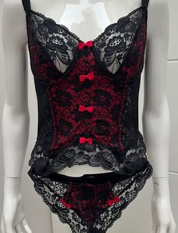 Corsage 75DD schwarz rot - Kassel
