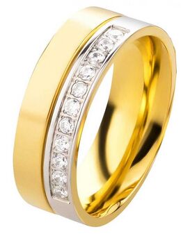 Damenring Edelstahl DE145 mit Zirkonias - Aholming