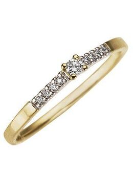 Firetti Diamantring Schmuck Geschenk Gold 333 Damenring Verlobungsring Goldring Memoire, mit Brillanten