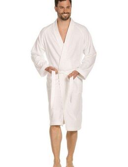 Vossen Unisex-Bademantel Dallas, ideal für Sauna & Spa, Hotelbademantel, Morgenmantel, Kurzform, Webvelours, Kimono-Kragen, Gürtel, für Damen & Herren, reine Baumwolle, mit Kimono-Kragen