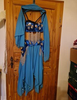 Bauchtanzkostüm blau mit Pailletten 38/ 40 - Grevenbroich