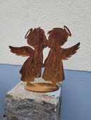 Süsses Engelspaar küssend Edelrost Engel in 87647