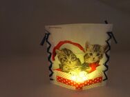 Stimmungslicht / Windlicht "Weihnachtskatzen" handmade NEU - Erkelenz