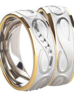 Klassisch schöne Partnerringe Edelstahl AB3416-AB3417 - Aholming