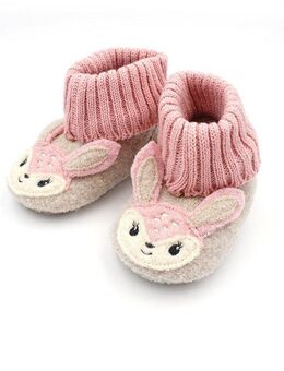 MAXIMO Hüttenschuhe Wolle, Anti-Rutsch-Sohle, gefüttert, Strickbündchen, mit Öhrchen