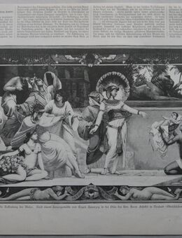 Kunstdruck ; Die Auffindung des Moses. , Nach einem Frescogemälde von Eugen Hannezog in der Villa des Hen. Herm. Fränkel in Neustadt ( Oberschlesien) Blatt 40,5cm x 27,5cm, M24 - Görlitz
